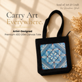 Blue Mandala Art Print Canvas Tote Bag