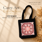 Pink Mandala Art Print Canvas Tote Bag