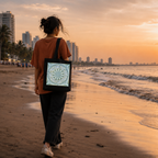 Green Mandala Art Print Canvas Tote Bag