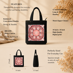 Pink Mandala Art Print Canvas Tote Bag