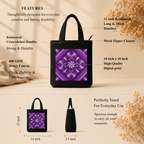 Purple Mandala Art Print Canvas Tote Bag