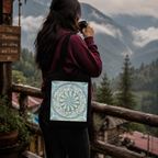 Green Mandala Art Print Canvas Tote Bag