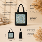 Green Mandala Art Print Canvas Tote Bag
