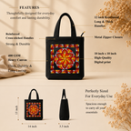Red Mandala Art Print Canvas Tote Bag