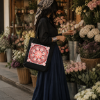 Pink Mandala Art Print Canvas Tote Bag
