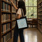 Green Mandala Art Print Canvas Tote Bag