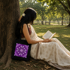 Purple Mandala Art Print Canvas Tote Bag