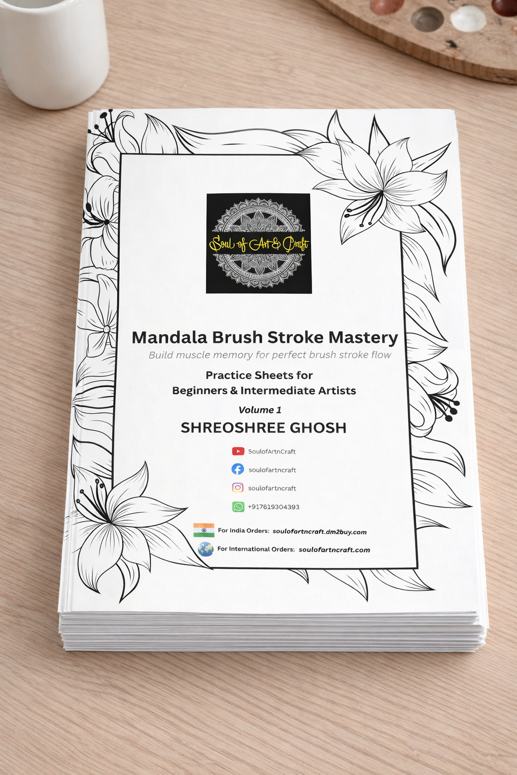 Mandala Brush Stroke Mastery Workbook vol 1 – 40 Page Guided Practice PDF