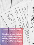 Mandala Brush Stroke Mastery Workbook vol 1 – 40 Page Guided Practice PDF