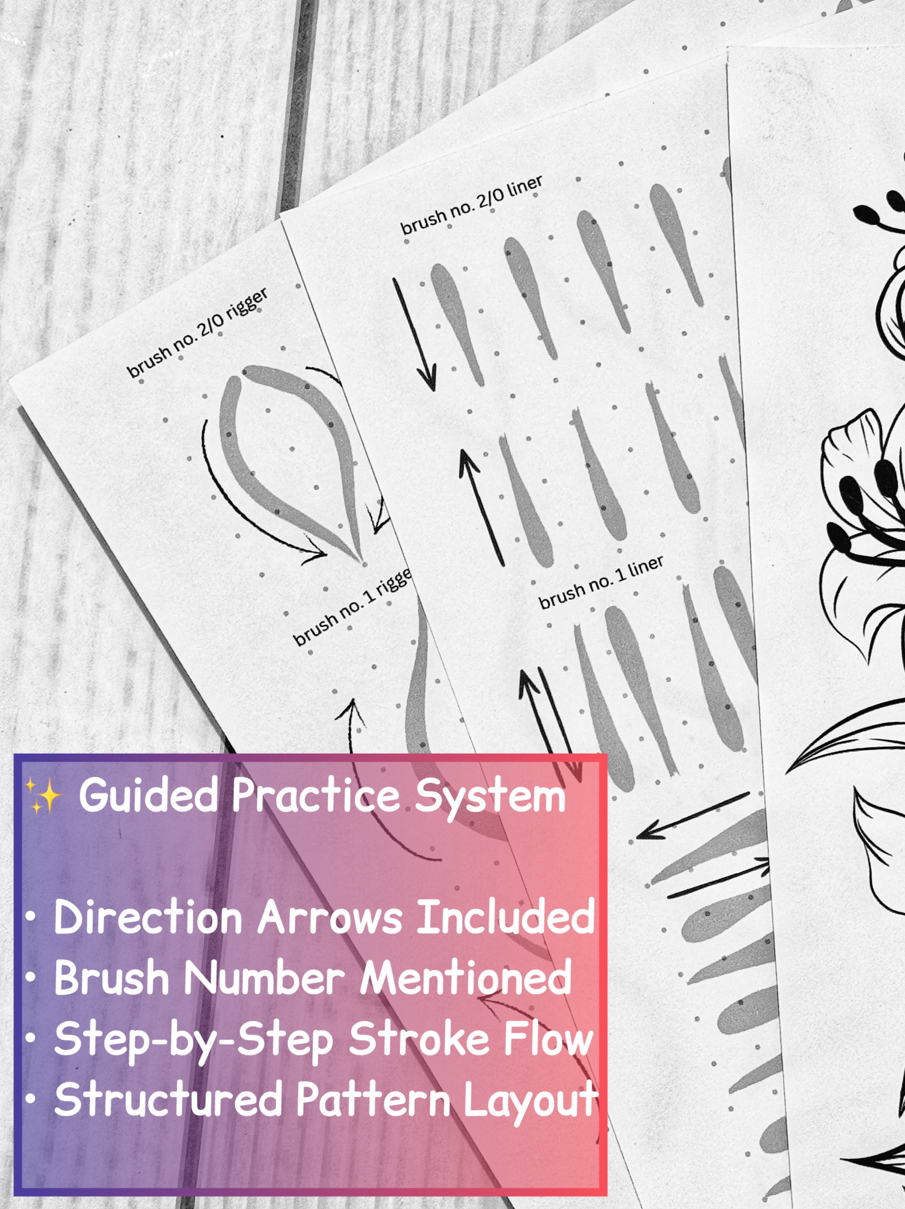 Mandala Brush Stroke Mastery Workbook vol 1 – 40 Page Guided Practice PDF