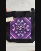 Purple Mandala Art Print Canvas Tote Bag