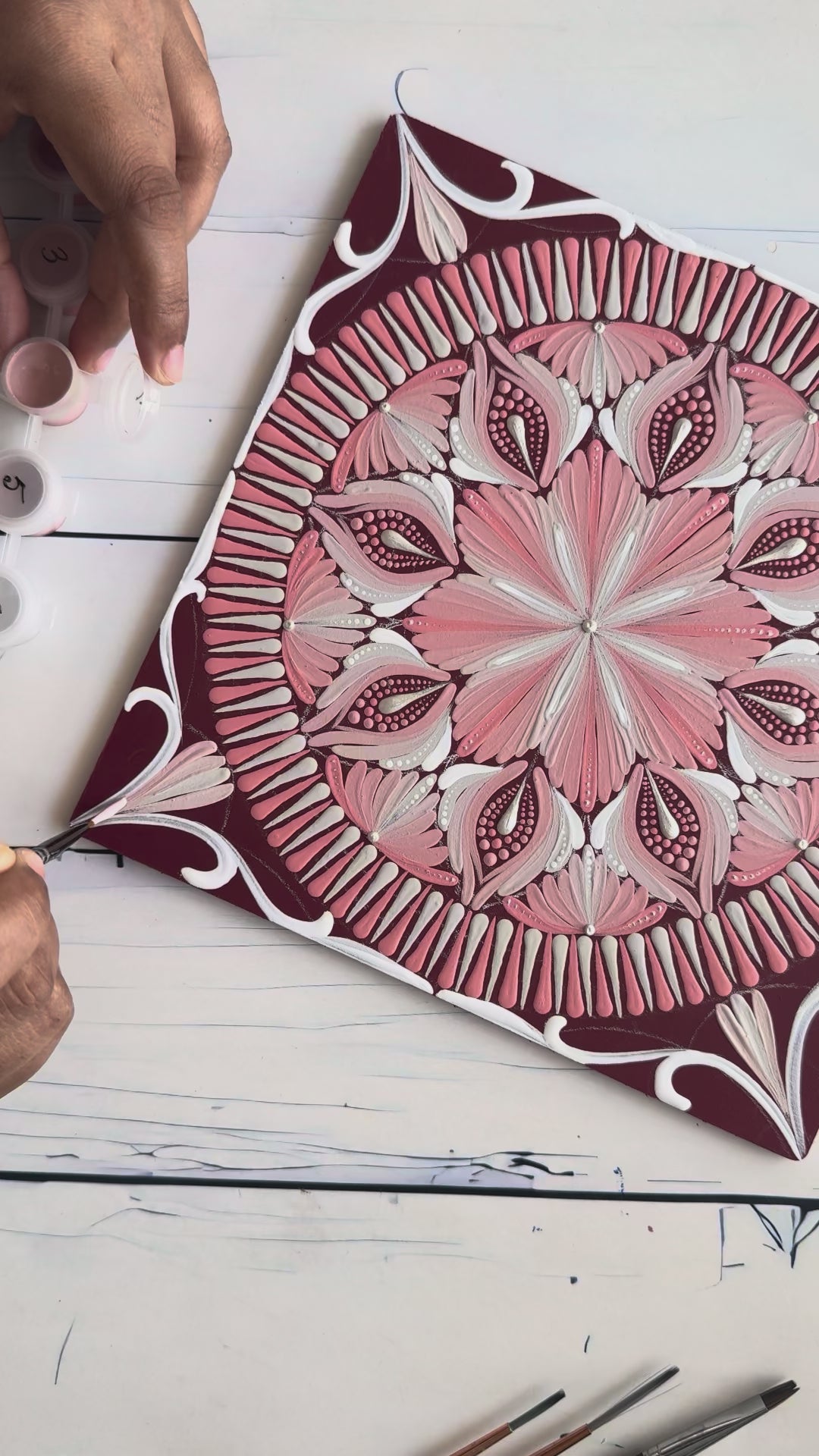 Pink Mandala Art Print Canvas Tote Bag
